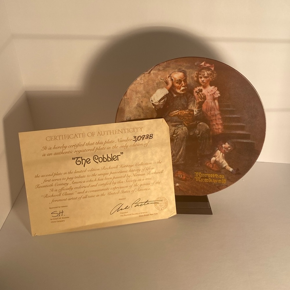 Norman Rockwell “The Cobbler” Collector Plate